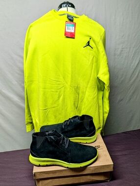 RARE - 2013 Size XL Nike Jumpman Sweater +  Size 12 Nike Ralston Lun Mid NRG!!